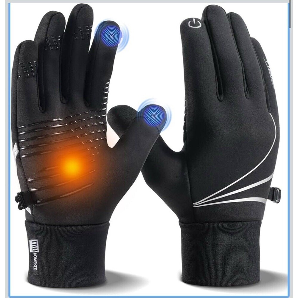 Winter Gloves Men Women, Warm Thermal Windproof Touchscreen Non-Slip (Large)